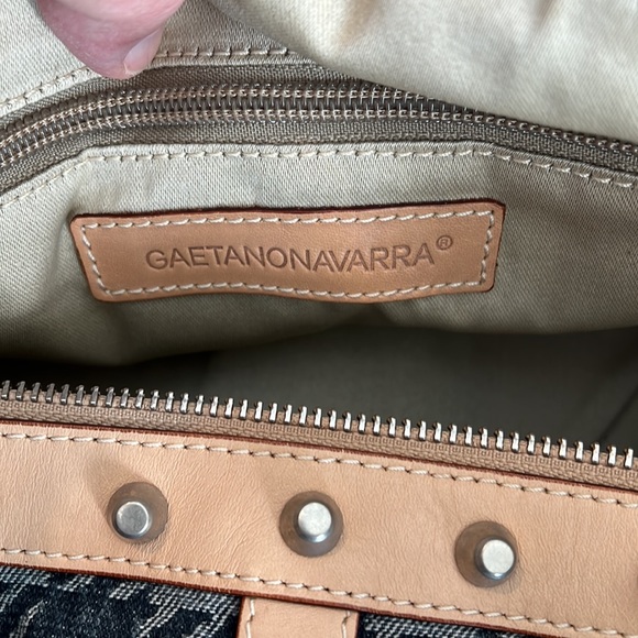 GAETANO NAVARRA LINEA TATIJEANS JACQUARD JEANS AND NATUAL CALF LEATHER BAG - Picture 11 of 15